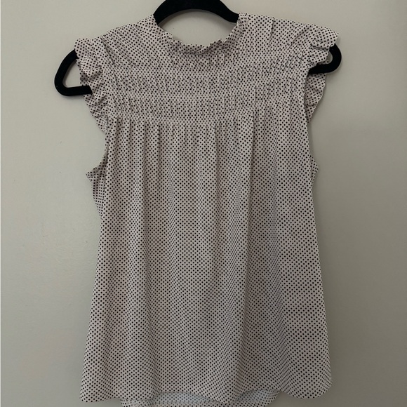 Light Pink Top Mock Neck Ruffle Sleeve Work Blouse - Picture 2 of 5